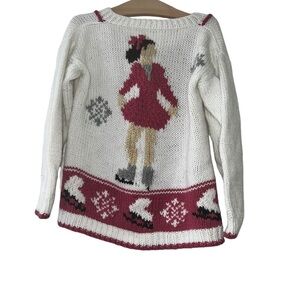 Handmade figure skating knit cardigan sweater girls sz 7-8